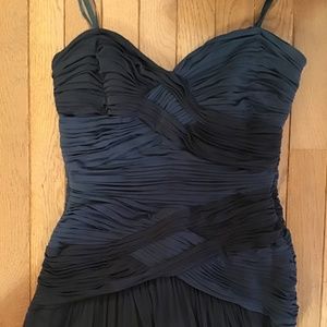 Blue strapless formal gown